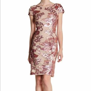 Marina Cap Sleeve Sequin Dress Rose (4)